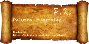 Paluska Krisztofer névjegykártya